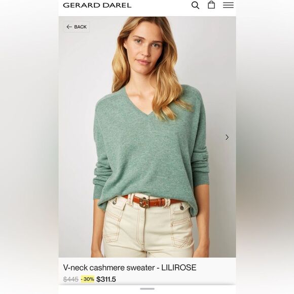 GERARD DAREL Paris 100% Cashmere Oversized Sweater SMALL Sz 1 Knit Lightweight - Picture 14 of 15